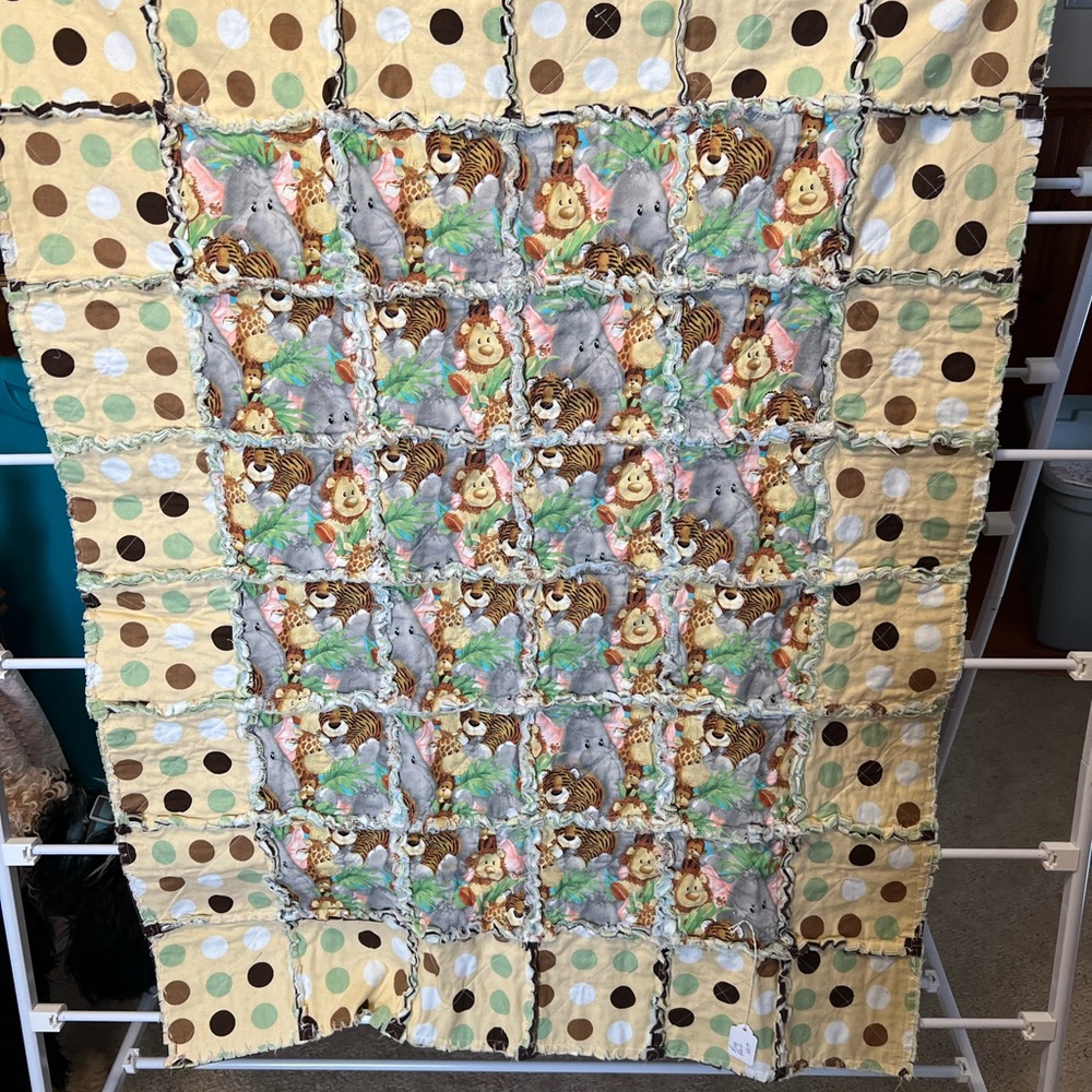 Baby animal print “Rag” quilt